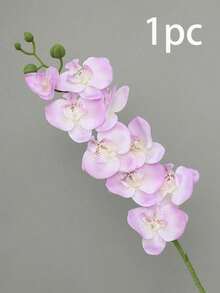 1PC/6Pcs Artificial Phalaenopsis Orchid, 9-Stem Phalaenopsis Orchid Bouquet, Realistic Large Pink Silk Phalaenopsis Orchid Decor, Suitable For Home Decor, Valentine's Day, Mother's Day, Spring Artificial Flowers, Vase Decor, Wedding, Bridal Bouquet And Dining Table Centerpiece - Light Purple - View 7