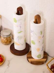 1 Wooden Tissue Holder, Kitchen Tissue Box, Countertop Tissue Holder With Weighted Base, Heavy-Duty Countertop Storage Rack, Space-Saving Tissue Holder, Desktop Storage Device, Modern Kitchen Accessories, Kitchen Supplies, Kitchen Storage Accessories - Multicolor - View 5