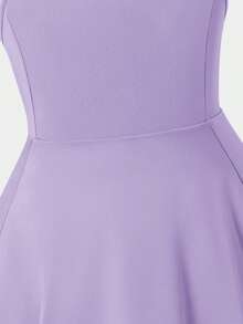 SHEIN Young Girl Solid Color Flared Skirt With Pockets Jumpsuit - Purple - View 8