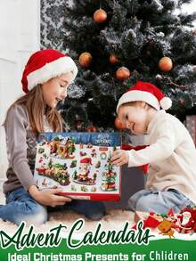 POKOJA LAND Calendario de Adviento de bloques de construcción navideños - Juego de cuenta regresiva de 24 días con minifiguras, regalo creativo de Nochebuena y actividad festiva, decoraciones navideñas - Multicolor - Ver 3