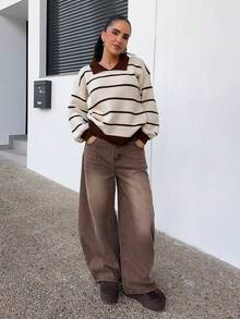 Marta Soriano Women's Casual Colorblock Striped Knit Turtleneck Sweater, Autumn/Winter - Multicolor - View 5