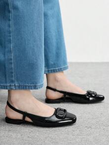 CUCCOO BIZCHIC Giày lười nữ đế mềm mũi vuông, thích hợp cho mùa xuân và mùa thu. - màu đen - Xem 5