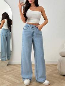 EURMUSE Quần jean nữ - Rửa trung bình - Xem 7