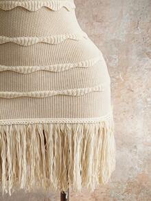 Mistrie Đầm len nữ, trễ vai, họa tiết sọc lượn sóng ba chiều, tua rua, ngắn, màu vàng, dáng ôm, gợi cảm, thích hợp cho kỳ nghỉ, tiệc tùng thường ngày, thời trang nữ, mùa xuân/thu, hè, đông. - Màu be - Xem 5