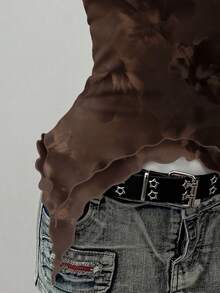 Attitoon 女士金属花卉印花系领休闲百搭衬衫，适合约会和外出穿着 - 彩色 - 查看 5