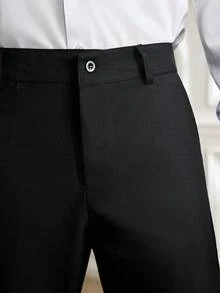 Officeau 男士黑色西装，两件套商务正装，时尚简约设计 - 黑色 - 查看 4