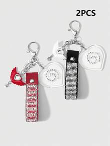 ROMWE Kawaii Bộ sản phẩm gồm 2 món đồ ngọt ngào và cá tính, phong cách retro đơn giản, kiểu sinh viên, màu đỏ + đen, chất liệu gốm mềm, đính đá lấp lánh, hạt gạo, dây đeo cổ tay bằng nylon sáng bóng, cánh thiên thần bằng nhựa acrylic, kim cương, ngôi sao tình yêu, xoáy nước, bánh cá, khung ảnh bạc có thể tháo rời, móc khóa tự làm, mặt dây chuyền túi xách, bộ kết hợp, thích hợp cho chị em gái, bạn gái, bạn bè, các cô gái và phụ nữ mặc hàng ngày, quà tặng ngày lễ. - Nhiều màu - 4 - Xem 5
