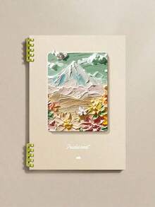 1 PC A5 Size Thick Loose-Leaf Notebook Oil Painting Scenery Coil Student Notebooks 60 Pages Cute Notebook With Detachable Pages For School, Journaling, School Supplies,Back To School - Multicolor - View 8