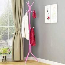 1PC Vertical Freestanding Clothes Rack Thickened Iron Modern Minimalist Coat Rack Simple Garment Hanger For Bedroom Living Room Entryway Home Heavy Duty Space Saving Sturdy Standing Clothes Drying Rack Home Organization - Multicolor - View 15