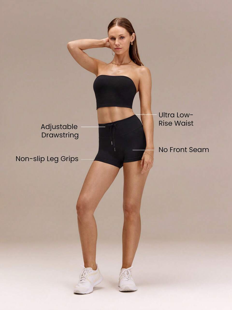 2.5" FeatherFit™ Sunrise Stretch Ultra-Low-Rise Drawstring Waist Anti-Slip Shorts Yoga Pilates Studio Daily Casual Wear
