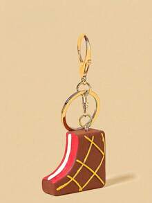 POKOJA LAND 1PC Realistic Mini Chocolate Keychain Korean Style Crispy Chocolate Bar Ice Cream Charm Bag Charm Cute Food Themed Accessories For Girls Gift - 彩色 - 查看 2