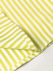 Manfinity Homme Men's Simple Blue And White Striped Woven Shirt - Yellow - View 3