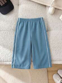1pc Young Boys' Casual Sports Pants,Straight Leg,Soft & Comfortable,With Decorative Drawstring,Versatile For Daily Wear,School,Outdoor,All Seasons - Dusty Blue - View 2