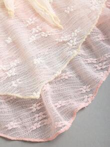 Sweetra 精致法式浪漫风格提花面料抹胸设计粉色杏色两件套，时尚性感修身度假派对可爱上衣，女士 - 彩色 - 查看 6