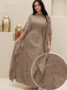Yasmyna Đầm maxi Thổ Nhĩ Kỳ dành cho nữ và áo abaya truyền thống Ả Rập. - màu nâu - Xem 4