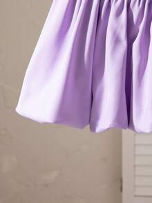 SHEIN Playful Pals Baby Girl Summer Waist Cinched Butterfly Decor Vintage Petal Sleeve Princess Dress Purple Dress Bowknot Dress Toddler Dresses Baby Dresses Girls Dresses - Purple - View 6