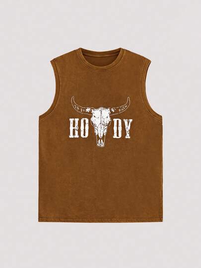 Open Phase Áo tank top cổ tròn đơn giản dành cho nam, kiểu dáng "Power Totem", phong cách retro Mỹ, unisex, dáng rộng thoải mái, phù hợp cho trang phục mùa hè – Thích hợp cho mặc hàng ngày và các kỳ nghỉ hè.