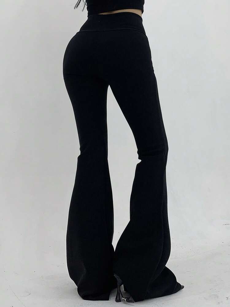 Women's Solid Color Casual Versatile Daily Wear Flare Pants