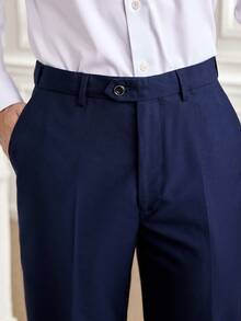 Officeau Caelus 男士修身商务休闲西装三件套 外套 西裤 马甲 男士婚礼新郎礼服 高品质专业通勤西装套装 - 藏蓝色 - 查看 5