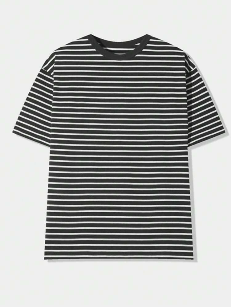 Men's Striped Colorful Short Sleeve T-Shirt, Summer