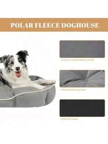1PC Dog/Cat Bed, Suitable For Small/Medium/Large Dogs, All Season, Scratch & Bite Resistant, Machine/Hand Washable, Soft & Comfortable Fabric, Waterproof & Anti-Slip, Pet Sleeping Mat (Refer To Size Chart In Detail Images) - Beige - View 7