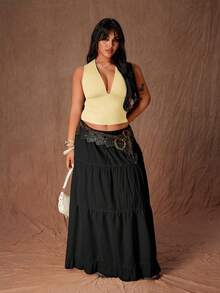 Rustia Áo vest nữ cỡ lớn kiểu vintage lãng mạn, thoải mái, cổ chữ V sâu, ôm sát, thích hợp cho đi làm, đi học, đi làm về, mùa xuân, hè, thu, mùa tựu trường, lễ hội âm nhạc, Lễ Tạ ơn. - Vàng nhạt - Xem 7