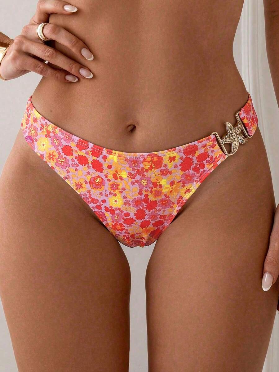Swim Vcay 女士多色随机印花沙滩休闲比基尼泳裤 - 彩色 - 查看 1