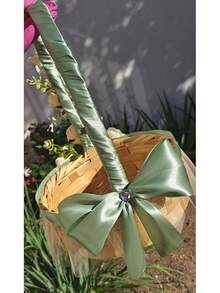 1 cuộn ruy băng polyester màu xanh ô liu, bao bì quà tặng hoa, nơ thủ công tự làm, ruy băng trang trí tiệc cưới, ruy băng đóng gói ngày lễ tình nhân/ bó hoa, quà tặng trang trí trở lại trường ngày lễ tình nhân - Màu xanh Ô liu - Xem 3