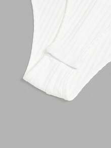 Elenzga Women's Solid Color Button Design Bodysuit, Suitable For Beach Vacation In Summer - White - View 8
