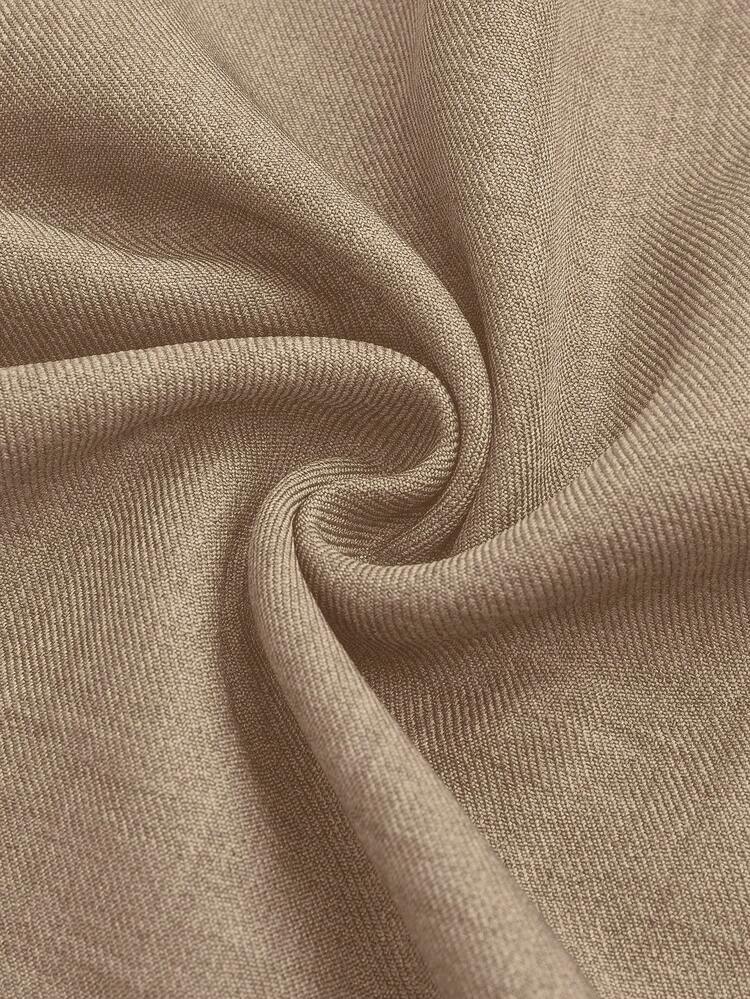 Elenzga Conjunto de 2 piezas de blusa sin mangas con volantes y lazo en el cuello talla grande pantalones sueltos y versátiles para oficina, para mujer de talla grande - Albaricoque - Añade 8