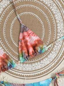 Swim SXY Bộ bikini hai mảnh gợi cảm kiểu tie-dye mùa hè dành cho nữ, gồm áo tắm cổ yếm và quần tam giác. - Nhiều màu - Xem 3
