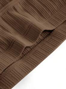 Ocili Women's Comfortable Cotton Rib Knit Bra - Coffee Brown - View 10