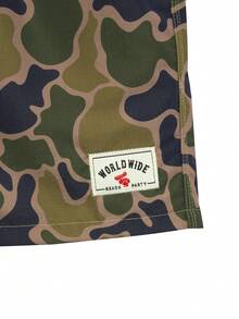 Palasendo 男士休闲迷彩抽绳腰带口袋沙滩短裤 - 軍綠色 - 查看 5