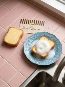 Joivida Bộ 2/4/8 miếng bọt biển rửa chén hình bánh mì nướng dễ thương, khăn lau nhà bếp kiểu Nhật, miếng bọt biển cọ rửa gia dụng - Nhiều màu - Xem 1