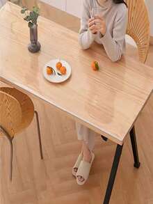 Mantel rectangular, Mantel protector de mesa de comedor transparente de 0,3 mm, Mantel protector de superficie de PVC, Adecuado para mesas de café en el hogar y el hotel - Transparente - Ver 2