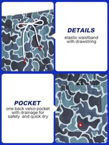 Palasendo Men's All-Over Print Slant Pocket Drawstring Waist Casual Beach Shorts - Grey - View 5