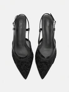CUCCOO CURVES Women Shoes Women's Pointed Buckle Design Everyday Versatile Fashion Wide Last High Heels - Black - View 3