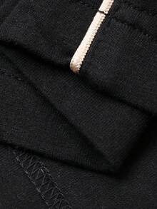 DAZY Women's American Style V-Neck Short Sleeve T-Shirt, Black, Fitted, Sports Design, Summer 2025 New Arrival - Black - View 14