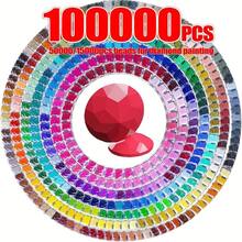 钻石画水钻套装 - 15,000/50,000/100,000 颗闪亮水钻，30/100/200 种颜色可选，适合 DIY 手工艺品和艺术项目。钻石画套装，钻石艺术套装 - 彩色 - 查看 1