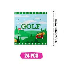 高尔夫主题一次性餐盘、餐巾纸和杯子，派对用品套装，可供 24 人使用，一次性纸质派对餐具，适用于生日、婚礼、主题派对、家庭野餐。 - 查看 9