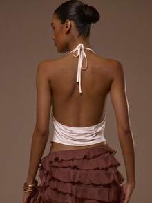 MUSERA Áo kiểu cổ khoét sâu, đính vỏ sò, cài cúc, lưng thấp, gợi cảm, dễ thương, thích hợp cho mùa hè, mùa xuân, kỳ nghỉ, đi chơi, phong cách Ibiza, thanh lịch, hoàng hôn, thắt dây. - trắng - Xem 4