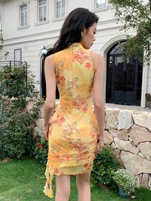 EastFlair New Chinese Style Sexy Printed Slim-Fit Cheongsam Golf Pastal Summer - Multicolor - View 8