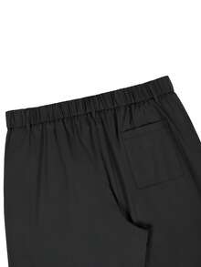 Manfinity Mode Solid Color Casual Summer Pants With Pockets And Belt Loops - Black - View 4