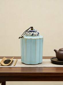 Cirelle 1 Pc Ceramic Storage Jar, Portable Chinese Style Storage Jar For Household Use, Household Storage Tank, One Can For Storage And Storage Dual-Use, Suitable For Christmas, Halloween, Valentine's Day, Birthday Gifts - Multicolor - View 8