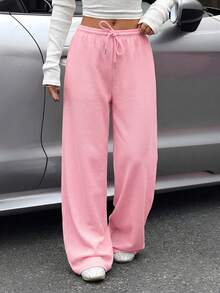 Muchica 浅粉色针织阔腿运动裤（女款） - 淺粉色 - 查看 3