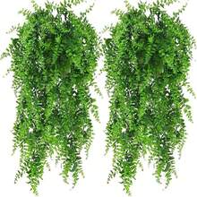 塑料植物，仿真吊兰蕨类植物，小型户外仿真植物 - 綠色 - 查看 5