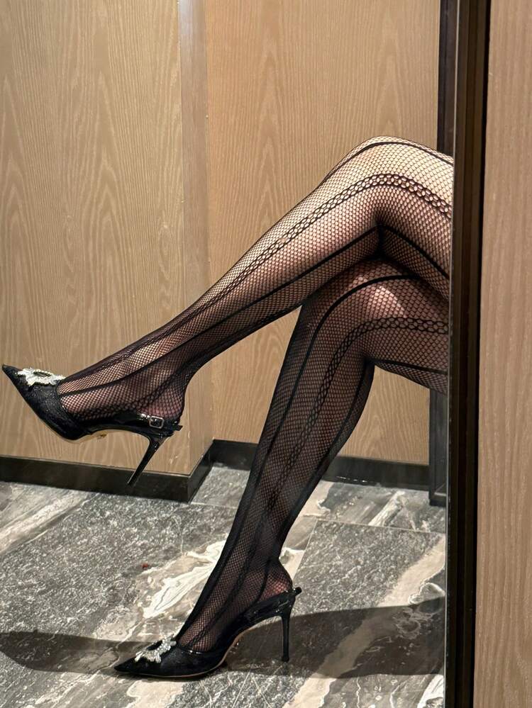 Dazy Plus Plus Size Women's Sexy Hollow Striped Fashionable Leggings