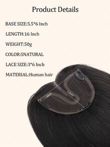 ZERO-NET 16英寸 6*6 大面积覆盖女士真人发片，佩戴方便，直发带刘海，适合头发稀疏者。 - SNatural - 查看 3