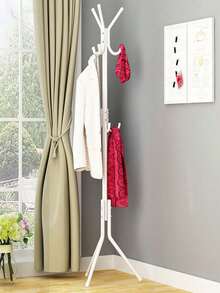 1PC Vertical Freestanding Clothes Rack Thickened Iron Modern Minimalist Coat Rack Simple Garment Hanger For Bedroom Living Room Entryway Home Heavy Duty Space Saving Sturdy Standing Clothes Drying Rack Home Organization - Multicolor - View 7