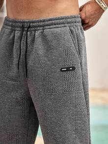 Men's Dark Grey Solid Knit Loose Fit Shorts, Casual, Pocket, Drawstring, Summer, Short Pants, Lightweight, Breathable, Cool, Comfortable, Daily Wear Matching Couple - Dark Grey - View 6